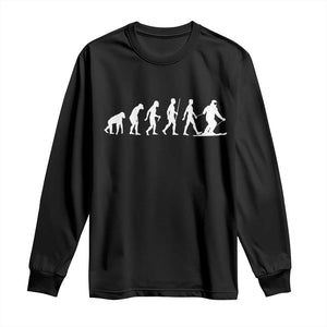 Ski Evolution Long Sleeve Shirt Funny Skiing Lover Skiers TS10 Black Print Your Wear