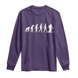 Ski Evolution Long Sleeve Shirt Funny Skiing Lover Skiers TS10 Purple Print Your Wear