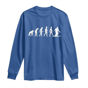 Ski Evolution Long Sleeve Shirt Funny Skiing Lover Skiers TS10 Royal Blue Print Your Wear