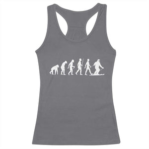 Ski Evolution Racerback Tank Top Funny Skiing Lover Skiers TS10 Charcoal Print Your Wear
