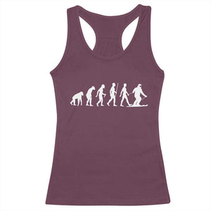 Ski Evolution Racerback Tank Top Funny Skiing Lover Skiers TS10 Maroon Print Your Wear