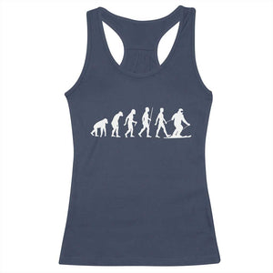 Ski Evolution Racerback Tank Top Funny Skiing Lover Skiers TS10 Navy Print Your Wear