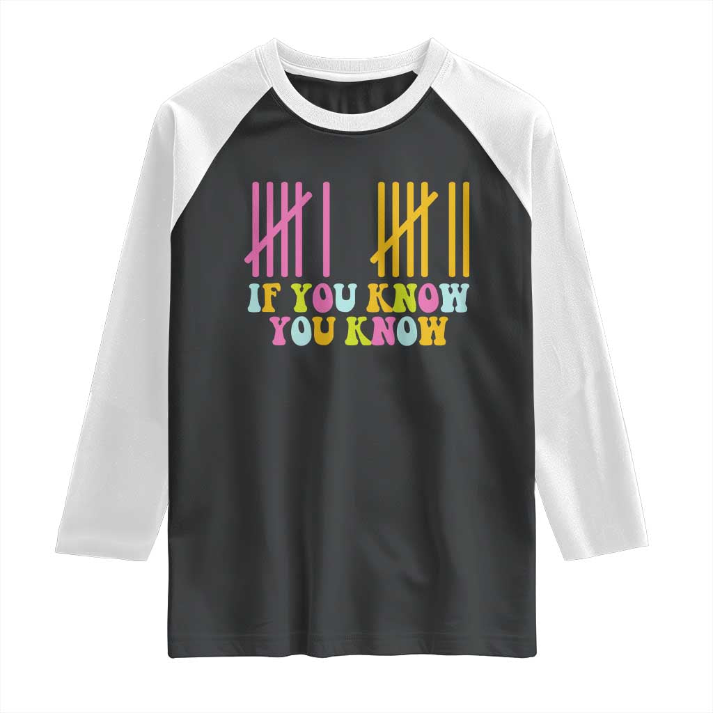 Funny Six Seven 6 7 Teen Slang Raglan Shirt If You Know You Know Viral Meme TS10 Black White Print Your Wear
