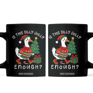 Funny Goose Christmas Coffee Mug Is This Jolly Enough Cute Xmas Duck TS10 Black Print Your Wear