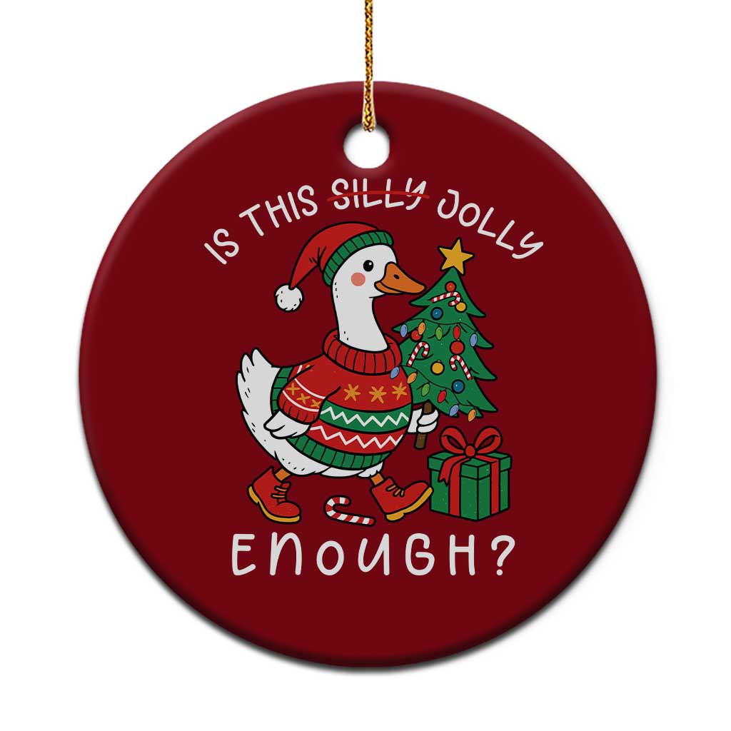 Funny Goose Christmas Ceramic Ornament Is This Jolly Enough Cute Xmas Duck TS10 1pc Red Print Your Wear