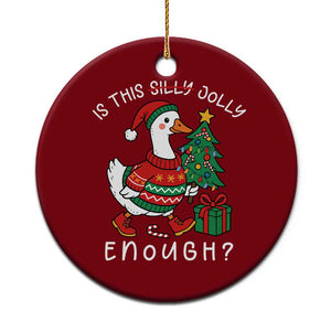 Funny Goose Christmas Ceramic Ornament Is This Jolly Enough Cute Xmas Duck TS10 1pc Red Print Your Wear