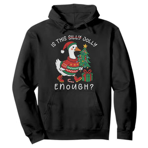 Funny Goose Christmas Hoodie Is This Jolly Enough Cute Xmas Duck TS10 Black Print Your Wear