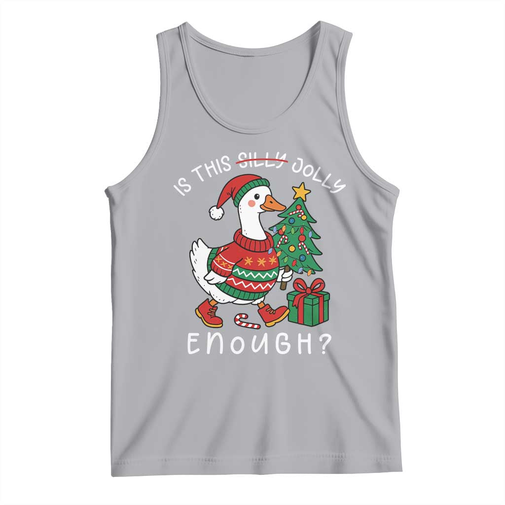 Funny Goose Christmas Tank Top Is This Jolly Enough Cute Xmas Duck TS10 Athletic Heather Print Your Wear