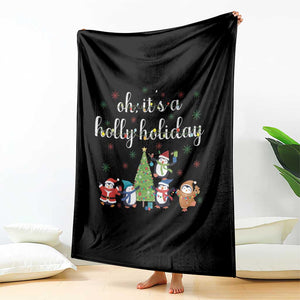 Penguins Christmas Throw Blanket Oh Its A Jolly Holiday Xmas Light TS10 Print Your Wear