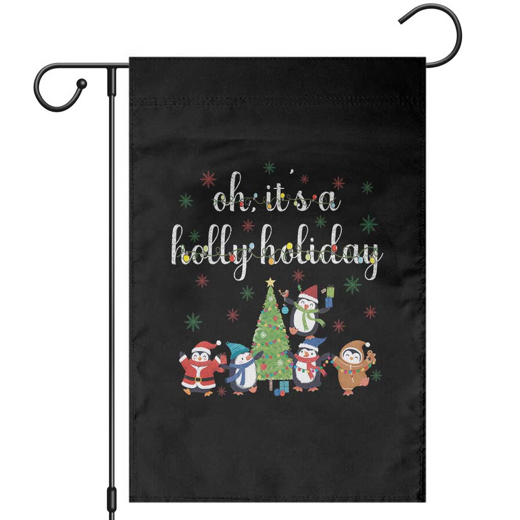 Penguins Christmas Garden Flag Oh Its A Jolly Holiday Xmas Light TS10 Black Print Your Wear