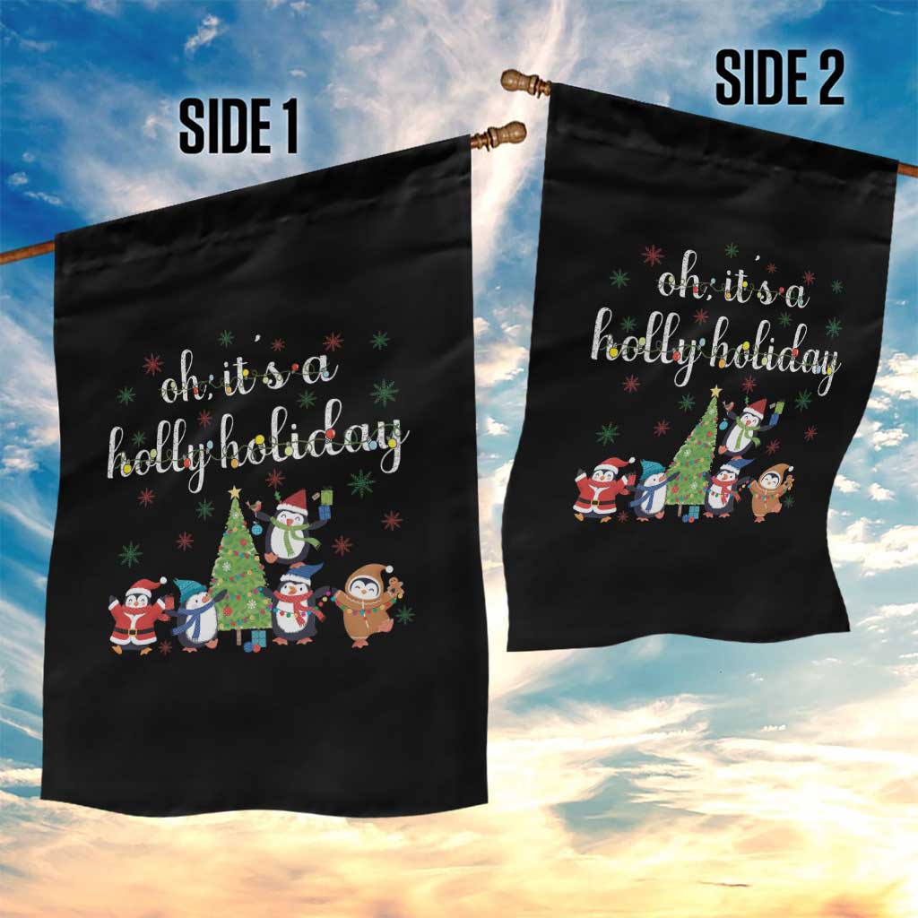 Penguins Christmas Garden Flag Oh Its A Jolly Holiday Xmas Light TS10 Print Your Wear
