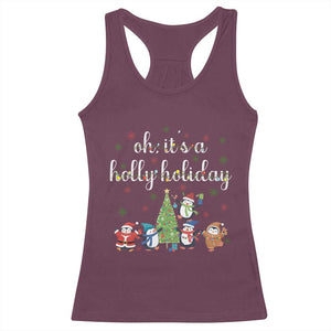 Penguins Christmas Racerback Tank Top Oh Its A Jolly Holiday Xmas Light TS10 Maroon Print Your Wear
