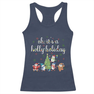 Penguins Christmas Racerback Tank Top Oh Its A Jolly Holiday Xmas Light TS10 Navy Print Your Wear