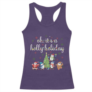Penguins Christmas Racerback Tank Top Oh Its A Jolly Holiday Xmas Light TS10 Purple Print Your Wear