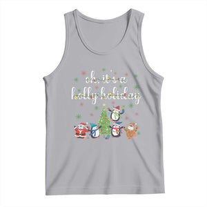 Penguins Christmas Tank Top Oh Its A Jolly Holiday Xmas Light TS10 Athletic Heather Print Your Wear