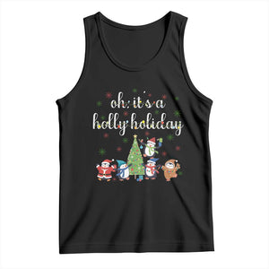 Penguins Christmas Tank Top Oh Its A Jolly Holiday Xmas Light TS10 Black Print Your Wear
