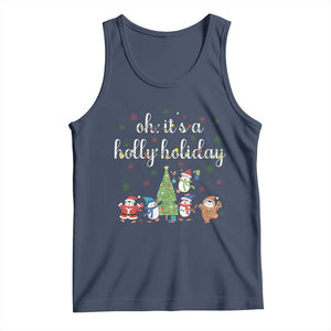 Penguins Christmas Tank Top Oh Its A Jolly Holiday Xmas Light TS10 Navy Print Your Wear