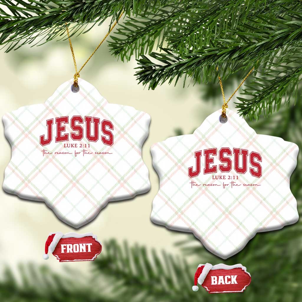 Jesus is the Reason Christmas Ceramic Ornament Christian Varsity TS10 Print Your Wear