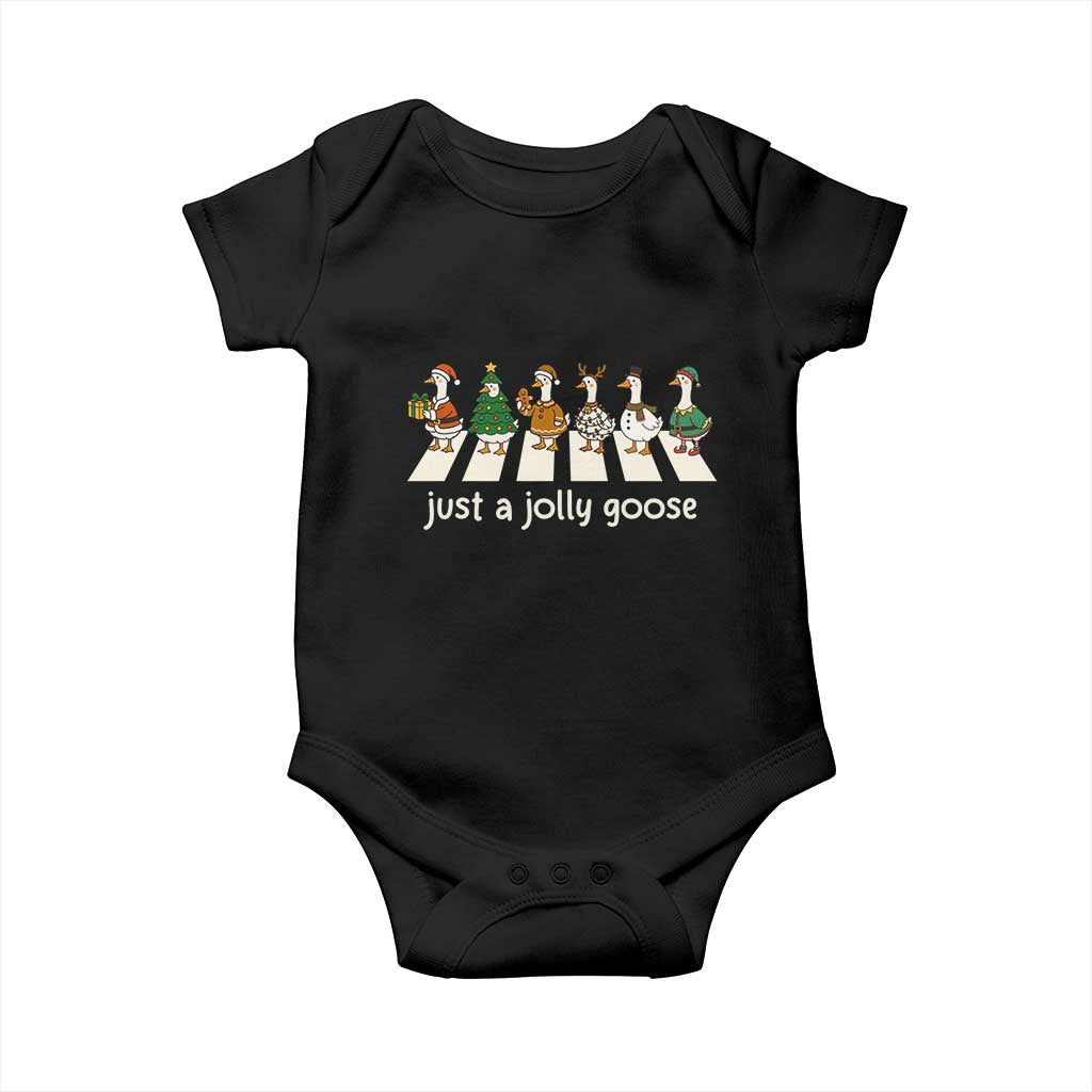 Just A Jolly Goose Baby Onesie Funny Christmas Duck Meme TS10 Black Print Your Wear