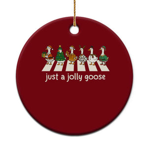 Just A Jolly Goose Ceramic Ornament Funny Christmas Duck Meme TS10 1pc Red Print Your Wear