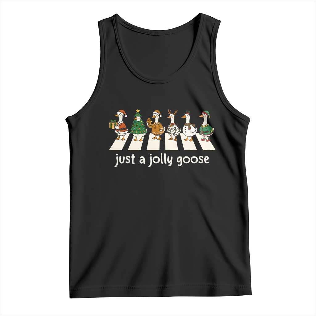 Just A Jolly Goose Tank Top Funny Christmas Duck Meme TS10 Black Print Your Wear