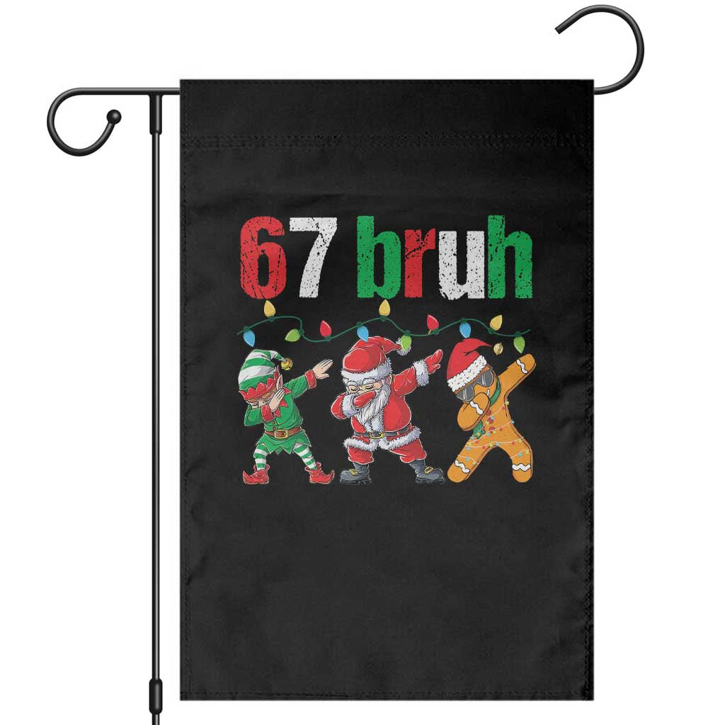 67 Christmas Garden Flag Funny Six Seven Bruh Dabbing Santa Meme Pajamas TS10 Black Print Your Wear