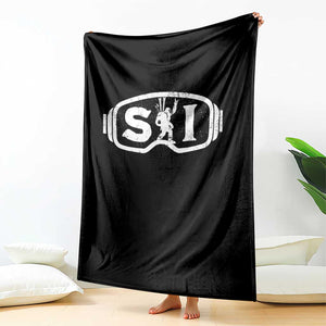 Bigfoot Skiing Throw Blanket Sasquatch Goggles Skiing Snow Ski Lover Skier TS10 Print Your Wear