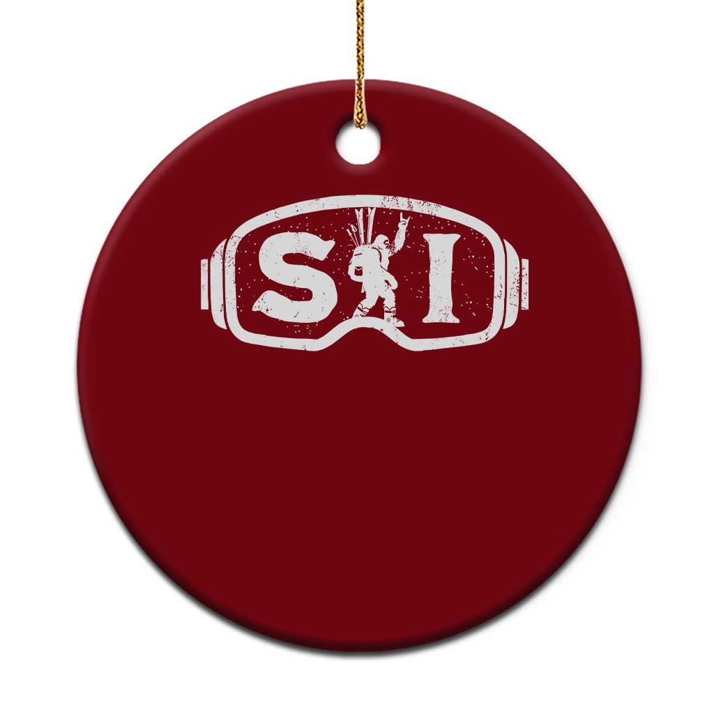 Bigfoot Skiing Ceramic Ornament Sasquatch Goggles Skiing Snow Ski Lover Skier TS10 1pc Red Print Your Wear
