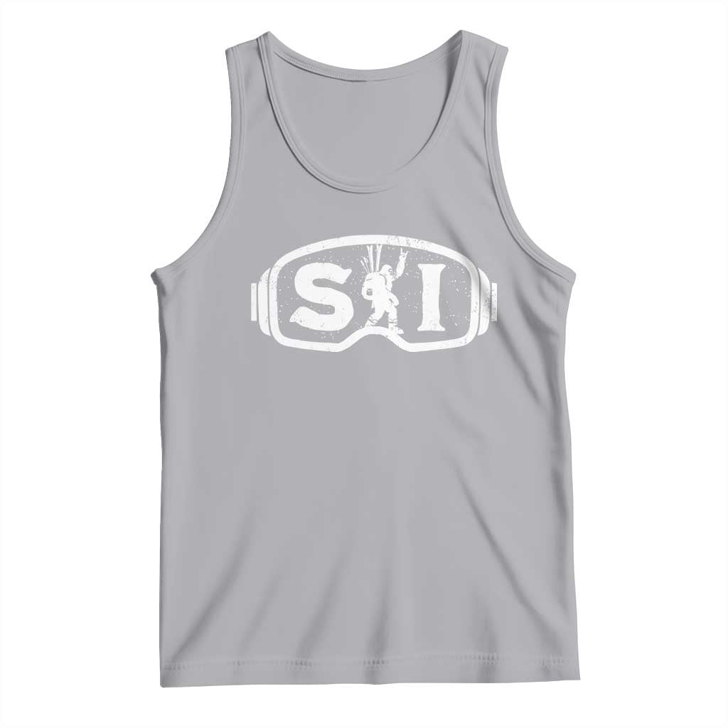 Bigfoot Skiing Tank Top Sasquatch Goggles Skiing Snow Ski Lover Skier TS10 Athletic Heather Print Your Wear