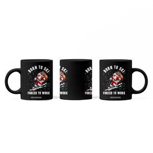 Skiing Santa Christmas Coffee Mug Funny Born to Ski Forced to Work TS10 Print Your Wear
