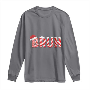 Bruh Christmas Long Sleeve Shirt Funny Saying Meme TS10 Charcoal Print Your Wear