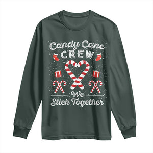 Christmas Family Matching Long Sleeve Shirt Candy Cane Heart Holiday TS10 Dark Forest Green Print Your Wear