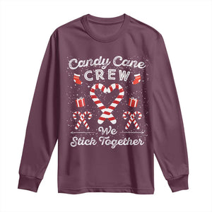 Christmas Family Matching Long Sleeve Shirt Candy Cane Heart Holiday TS10 Maroon Print Your Wear