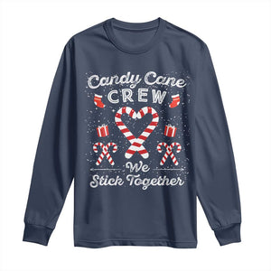 Christmas Family Matching Long Sleeve Shirt Candy Cane Heart Holiday TS10 Navy Print Your Wear