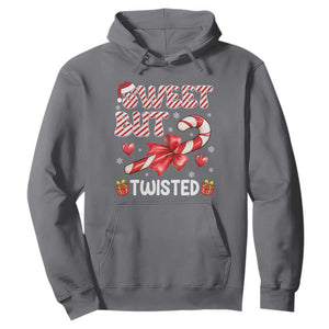 Funny Christmas Hoodie Sweet But Twisted Candy Cane Xmas Holiday TS10 Charcoal Print Your Wear