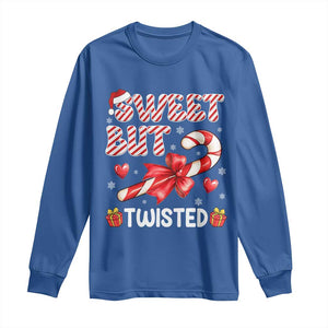 Funny Christmas Long Sleeve Shirt Sweet But Twisted Candy Cane Xmas Holiday TS10 Royal Blue Print Your Wear