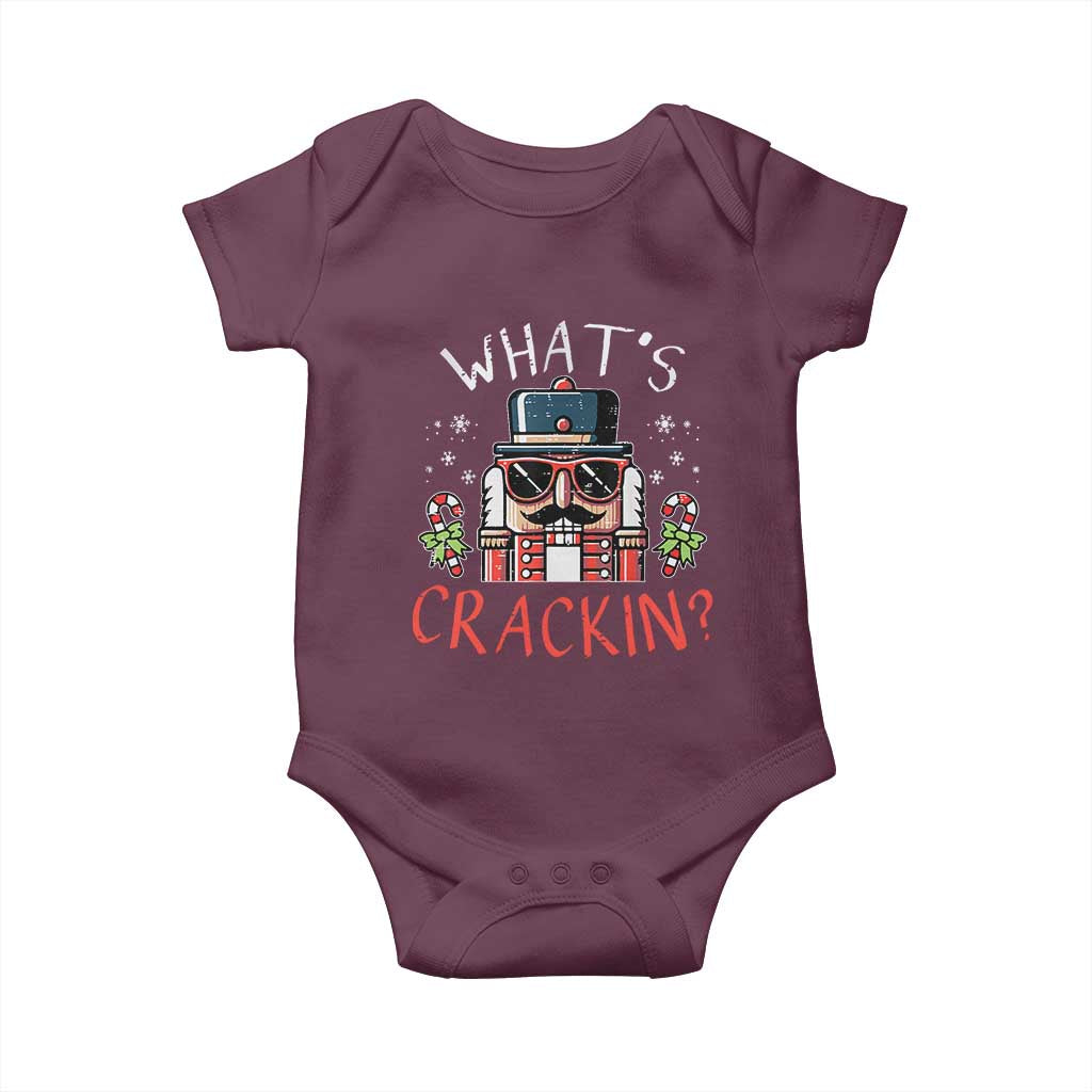 Christmas Nutcracker Baby Onesie Whats Crackin Funny Xmas TS10 Maroon Print Your Wear