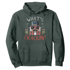 Christmas Nutcracker Hoodie Whats Crackin Funny Xmas TS10 Dark Forest Green Print Your Wear