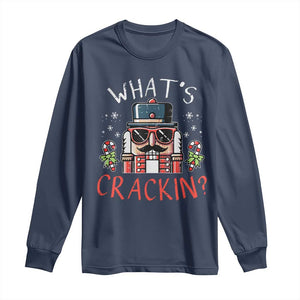 Christmas Nutcracker Long Sleeve Shirt Whats Crackin Funny Xmas TS10 Navy Print Your Wear