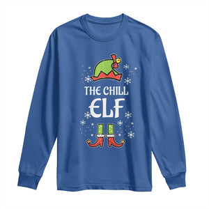 Funny Christmas Chill Guy Long Sleeve Shirt The Chill Elf Meme Xmas Family Match TS10 Royal Blue Print Your Wear