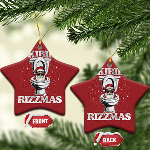 Funny Christmas Ornament Skibidi Rizzmas Rizz Santa Toilet Kid Cool TS10 Star Red Print Your Wear