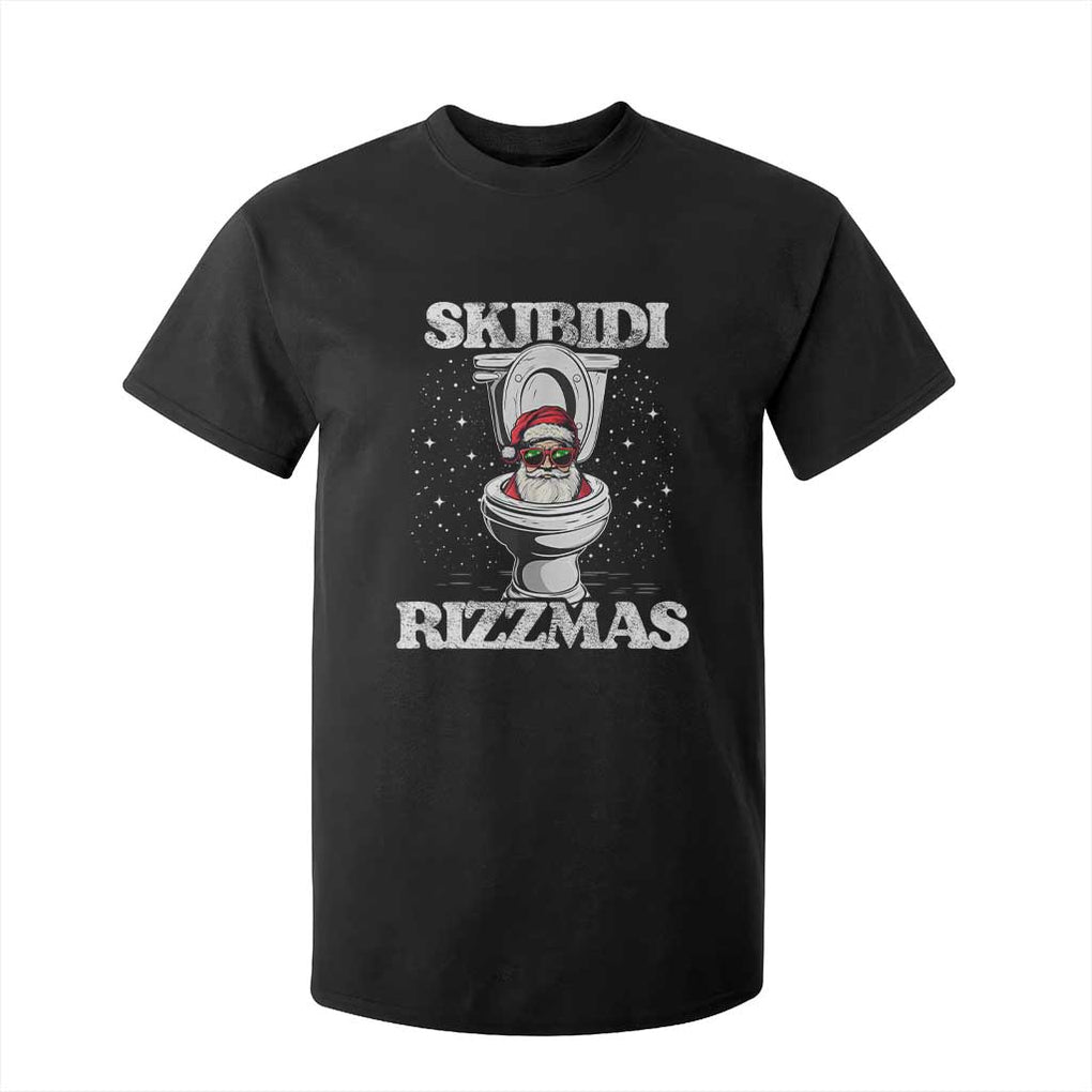 Funny Christmas T Shirt For Kid Skibidi Rizzmas Rizz Santa Toilet Kid Cool TS10 Black Print Your Wear