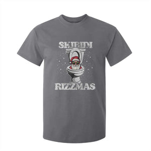 Funny Christmas T Shirt For Kid Skibidi Rizzmas Rizz Santa Toilet Kid Cool TS10 Charcoal Print Your Wear