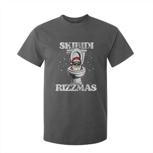 Funny Christmas T Shirt For Kid Skibidi Rizzmas Rizz Santa Toilet Kid Cool TS10 Dark Heather Print Your Wear