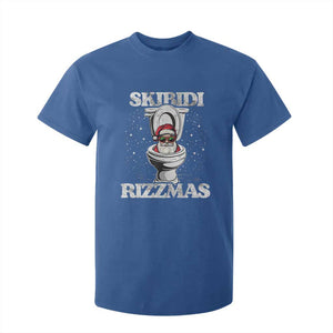 Funny Christmas T Shirt For Kid Skibidi Rizzmas Rizz Santa Toilet Kid Cool TS10 Royal Blue Print Your Wear