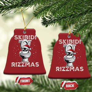 Funny Christmas Ornament Skibidi Rizzmas Rizz Santa Toilet Penguin Kid Cool TS10 Bell Flake Red Print Your Wear