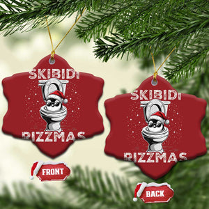 Funny Christmas Ornament Skibidi Rizzmas Rizz Santa Toilet Penguin Kid Cool TS10 Snow Flake Red Print Your Wear