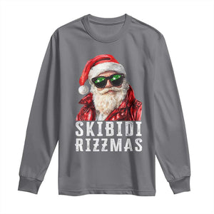 Funny Christmas Santa Long Sleeve Shirt Skibidi Rizzmas Christmas Rizz Santa Claus Charisma Kid Cool TS10 Charcoal Print Your Wear