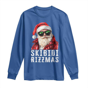 Funny Christmas Santa Long Sleeve Shirt Skibidi Rizzmas Christmas Rizz Santa Claus Charisma Kid Cool TS10 Royal Blue Print Your Wear