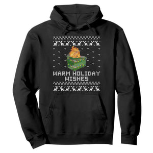 Funny Christmas Hoodie Warm Holiday Wishes Dumpster Fire Ugly Christmas TS10 Black Print Your Wear